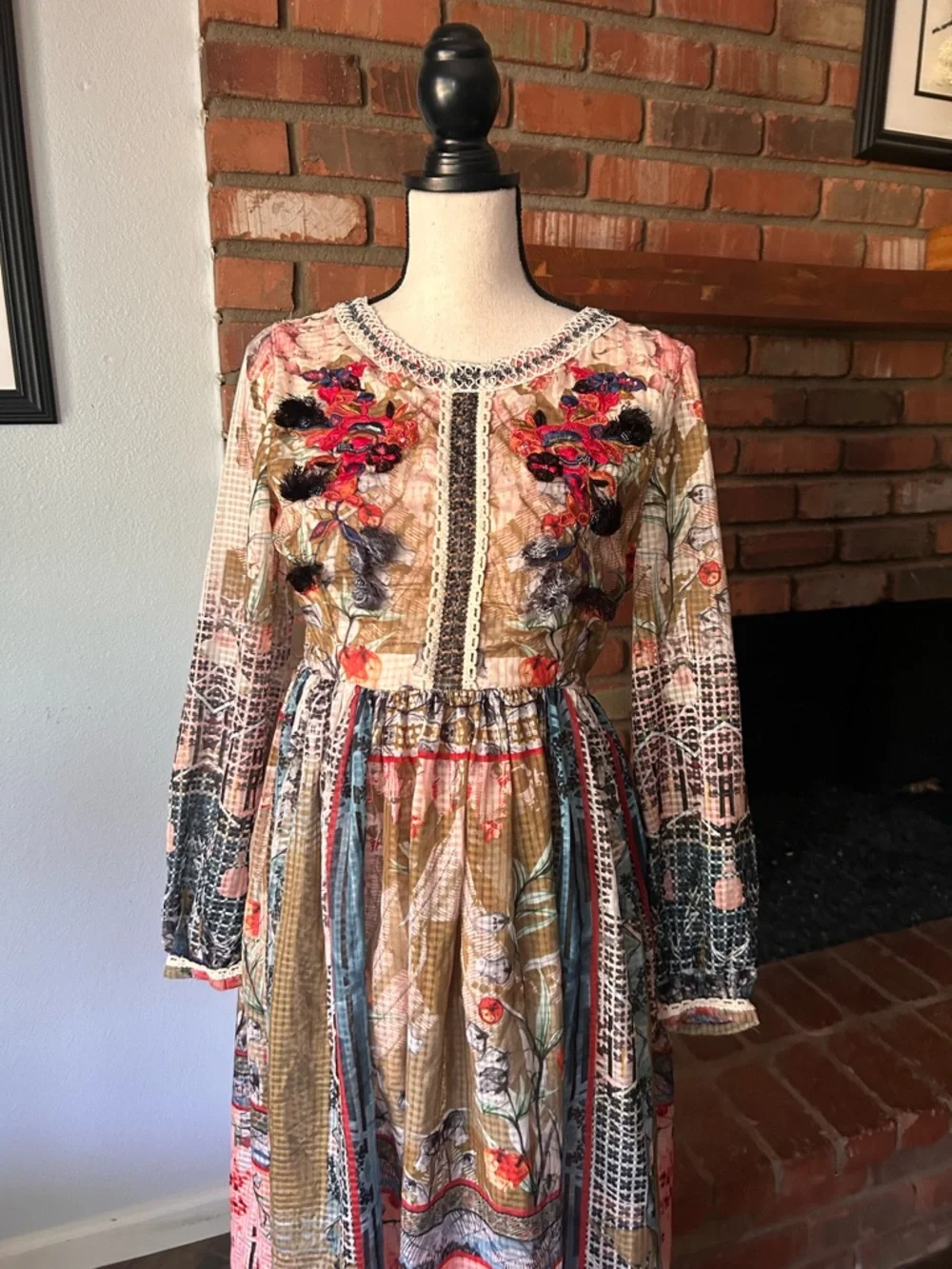 Anthropologie Bhanuni by Jyoti Dorais Bohemian Maxi Dress Sz S - Picture 5 of 13